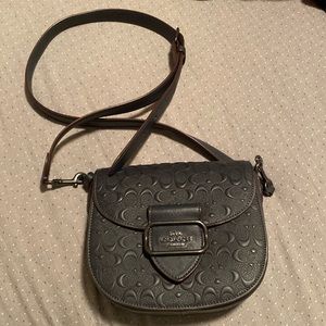 Coach Signature Morgan midnight navy leather crossbody bag
